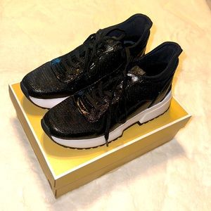 NWT Michael Kors Muse Trainer Glitter Mesh